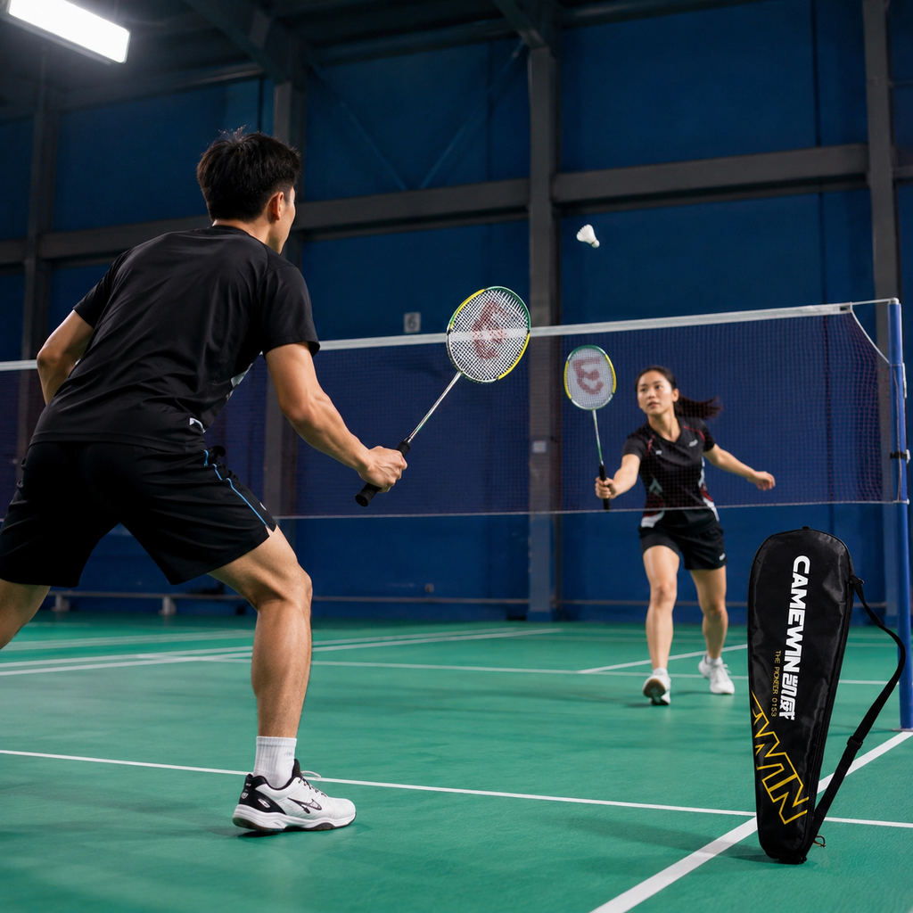 Black Badminton Racket Set Camewin 0153