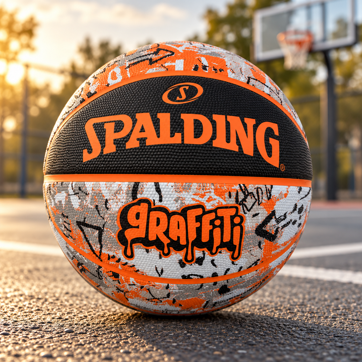 Spalding Graffiti Basketball – Black/Orange
