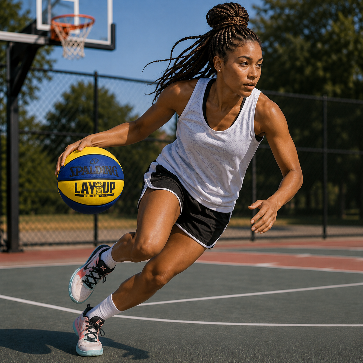 Spalding Lay Up Series Basketball – Blue/Yellow