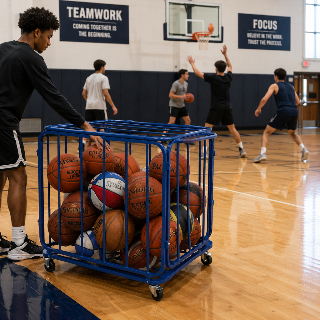 Basketball Ball Cage Storage Cart