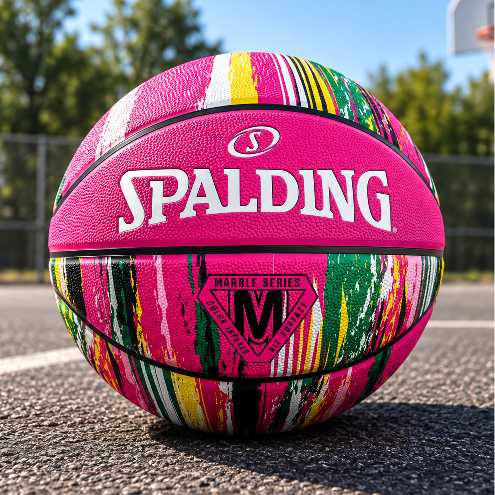 Spalding Marble Series Basketball – Pink Multi