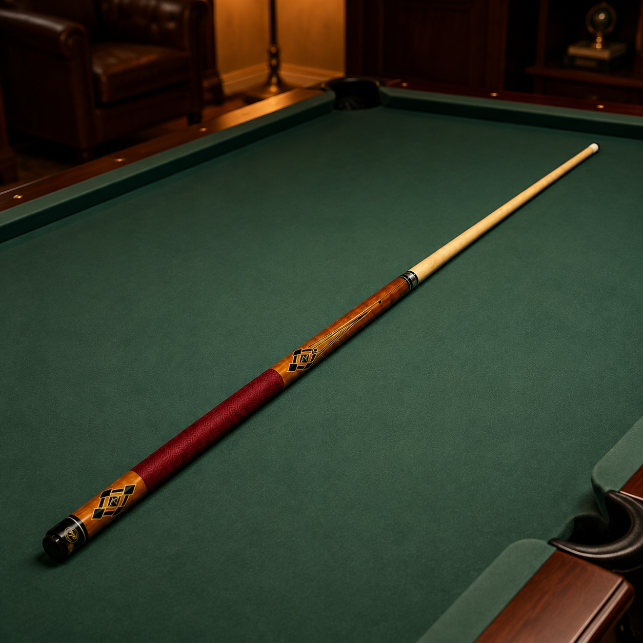 Two-Piece Billiard Cue - Burgundy