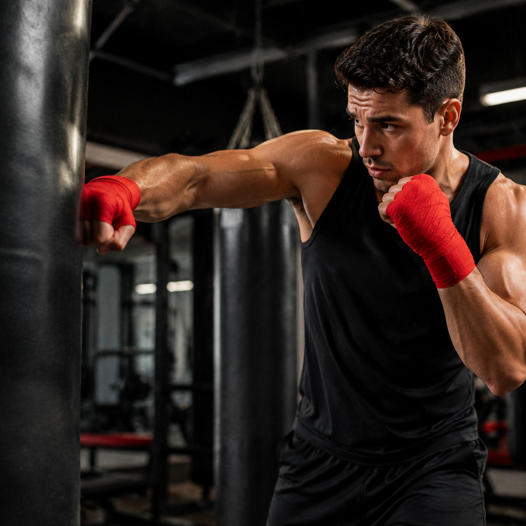 Polyester Boxing Hand Pair Wraps - Red