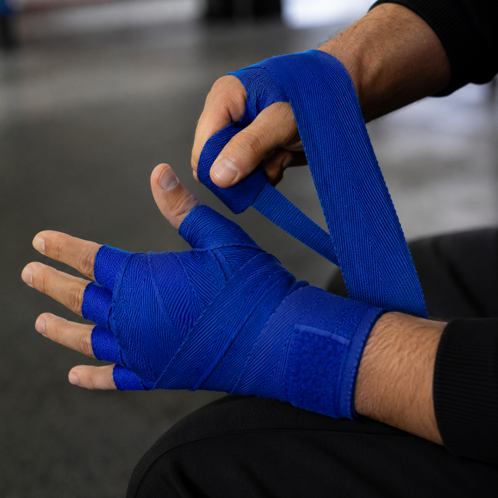 Polyester Boxing Hand Pair Wraps - Blue