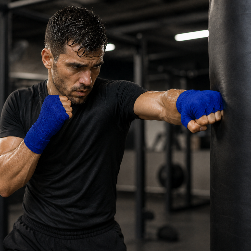 Polyester Boxing Hand Pair Wraps - Blue