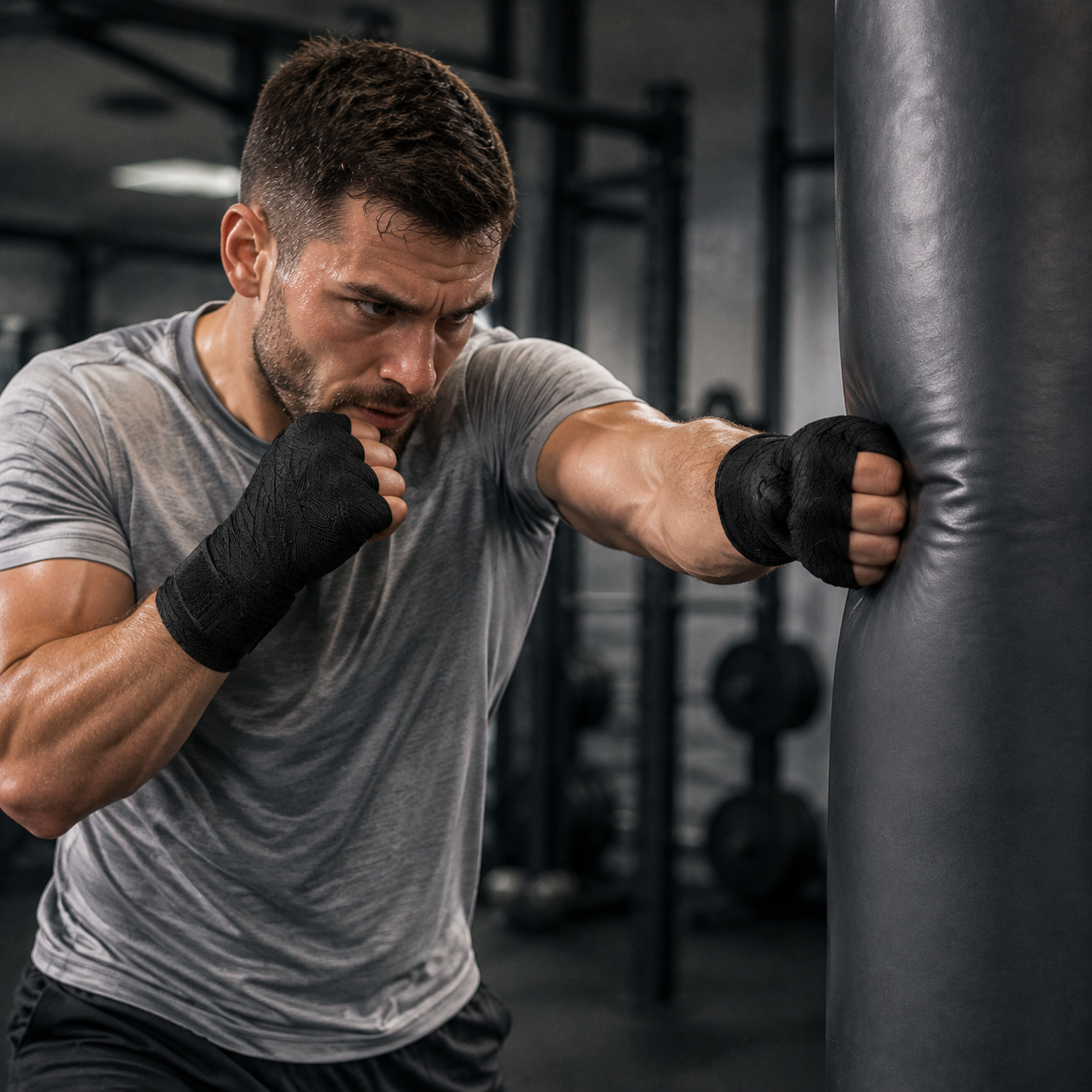 Polyester Boxing Hand Pair Wraps - Black