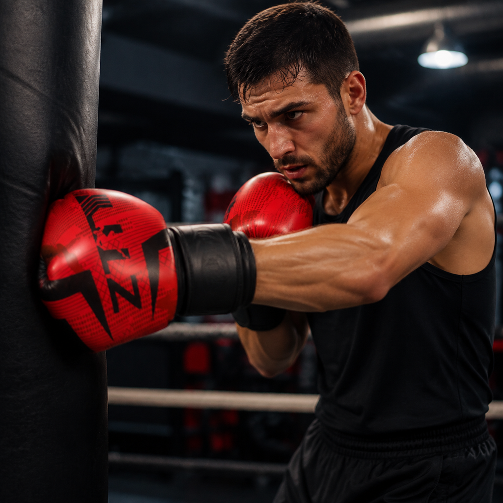 Patterned Boxing Gloves - Red