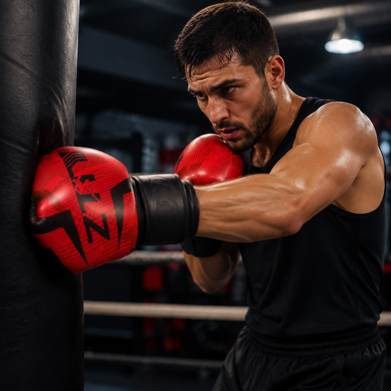 Patterned Boxing Gloves - Red