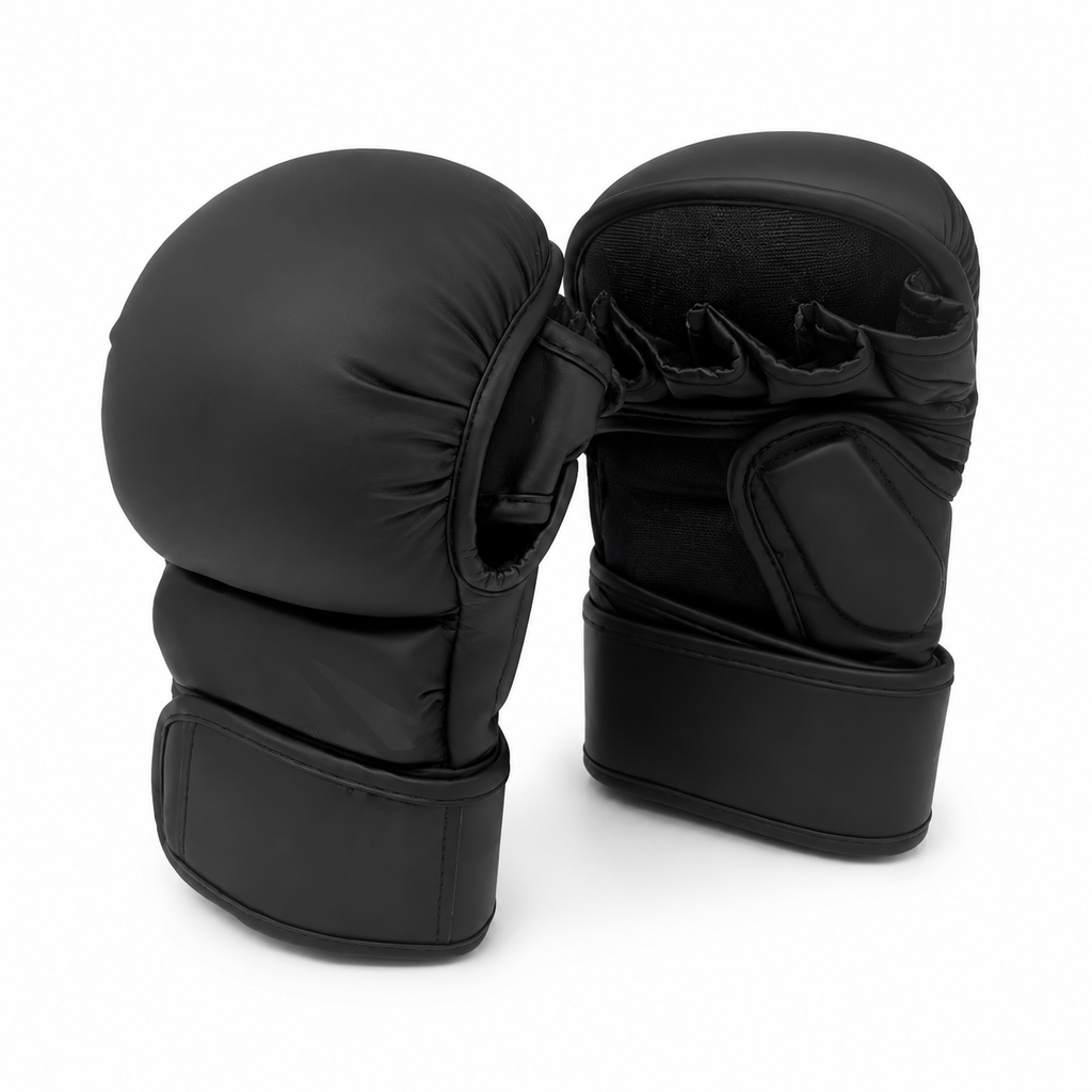 Open-Finger MMA Training Gloves - Black