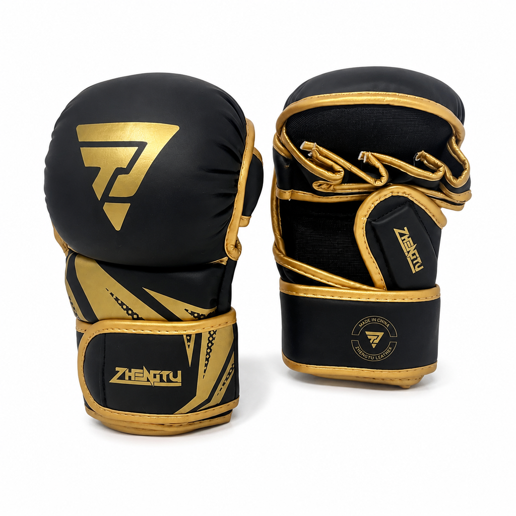 Open-Finger MMA Training Gloves - Gold