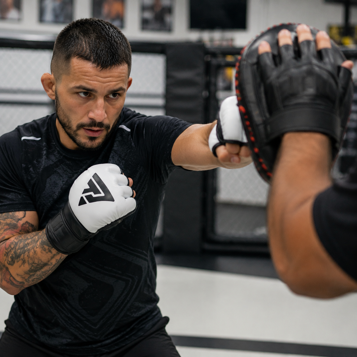 Open-Finger MMA Training Gloves - White