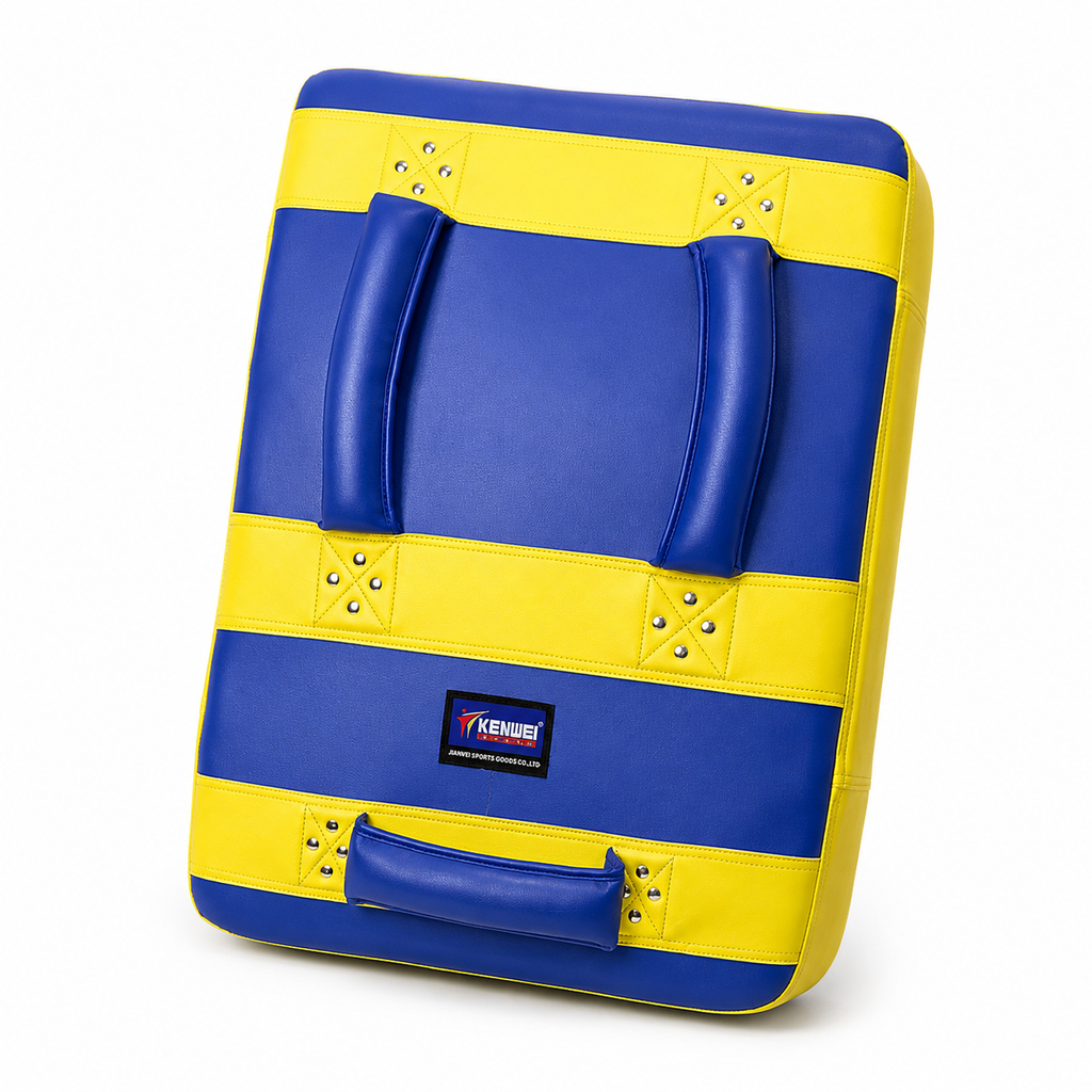 Martial Arts Curved Kick Shield - Yellow & Blue