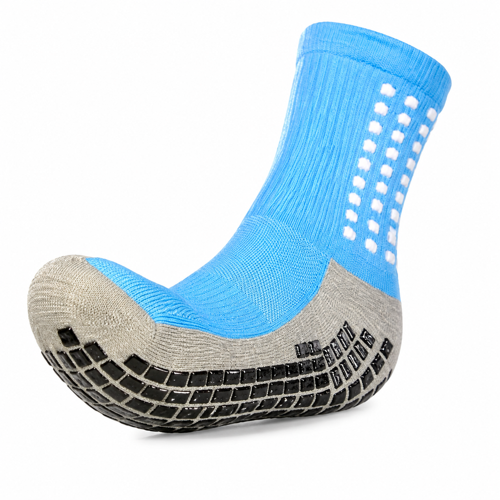 Adult Non-Slip Grip Socks - Blue