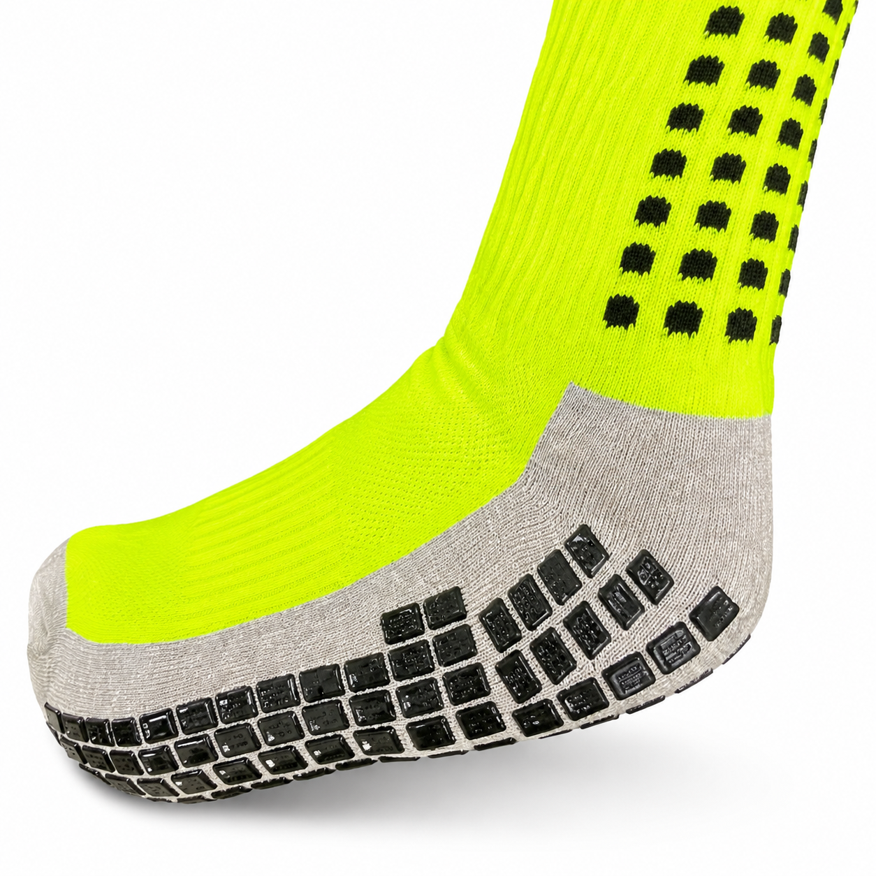 Adult Non-Slip Grip Socks - Neon Yellow
