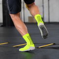 Adult Non-Slip Grip Socks - Neon Yellow