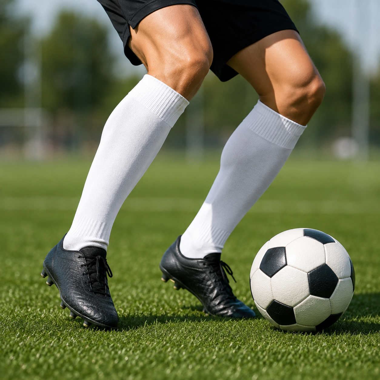 Classic Knee-High Football Socks - White