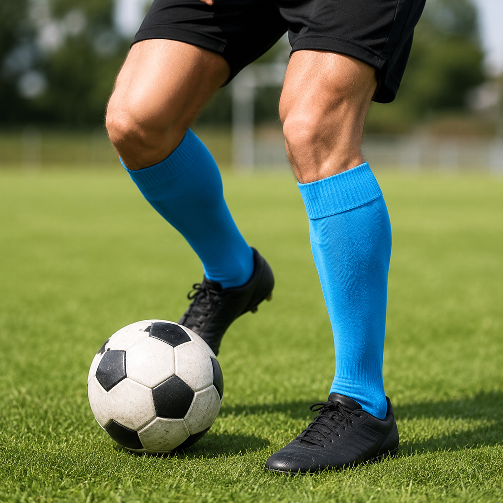 Classic Knee-High Football Socks - Sky Blue