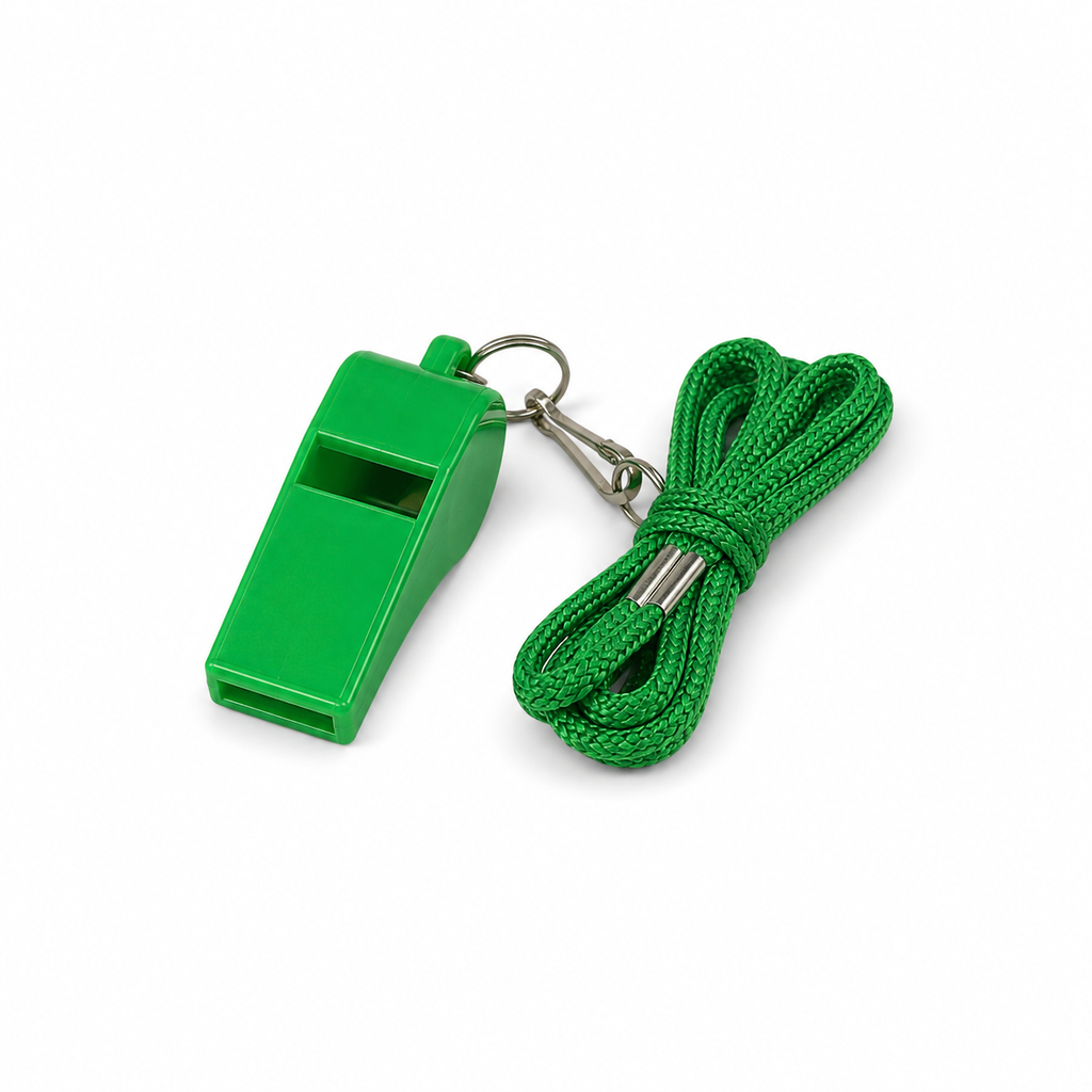 Whistle with Lanyard - Green