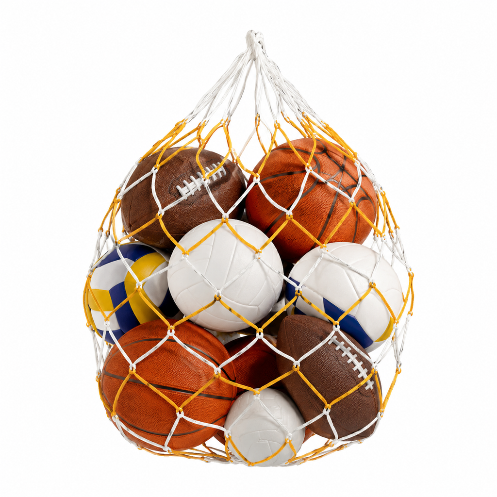 Braided Sports Ball Carry Net - Orange