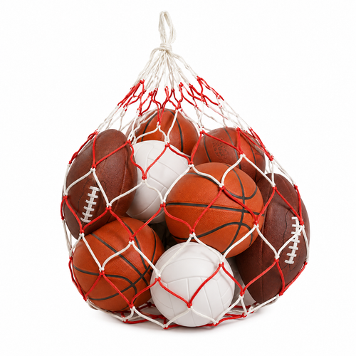 Braided Sports Ball Carry Net - Red