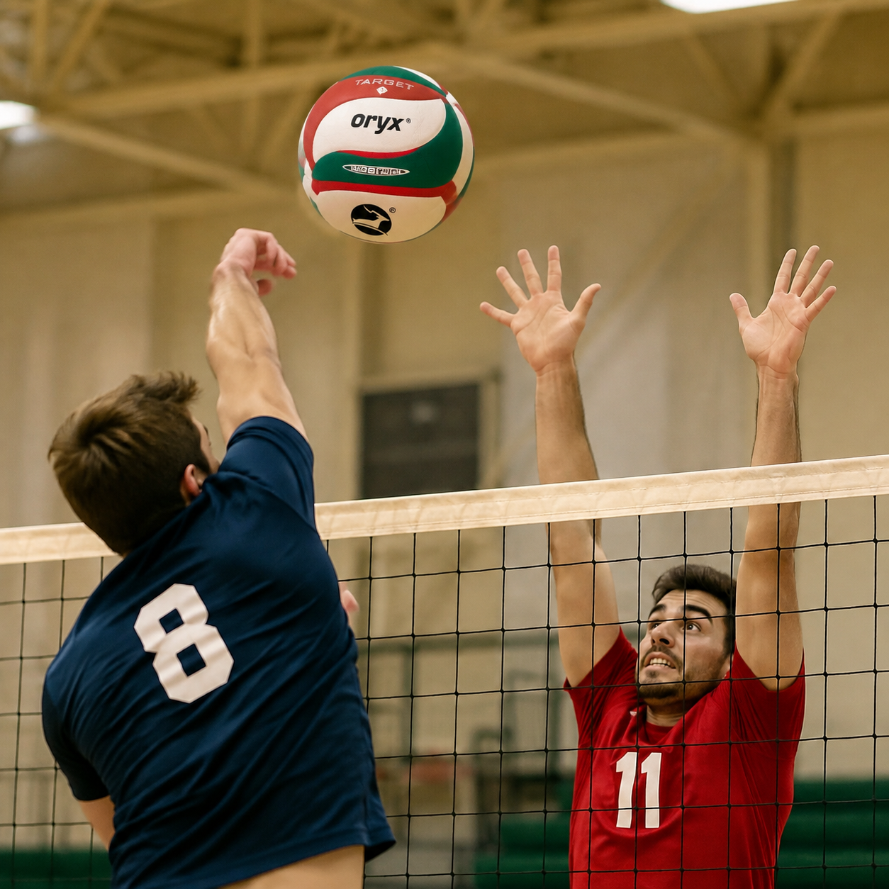 Oryx Target Super Touch Volleyball - Green & Red