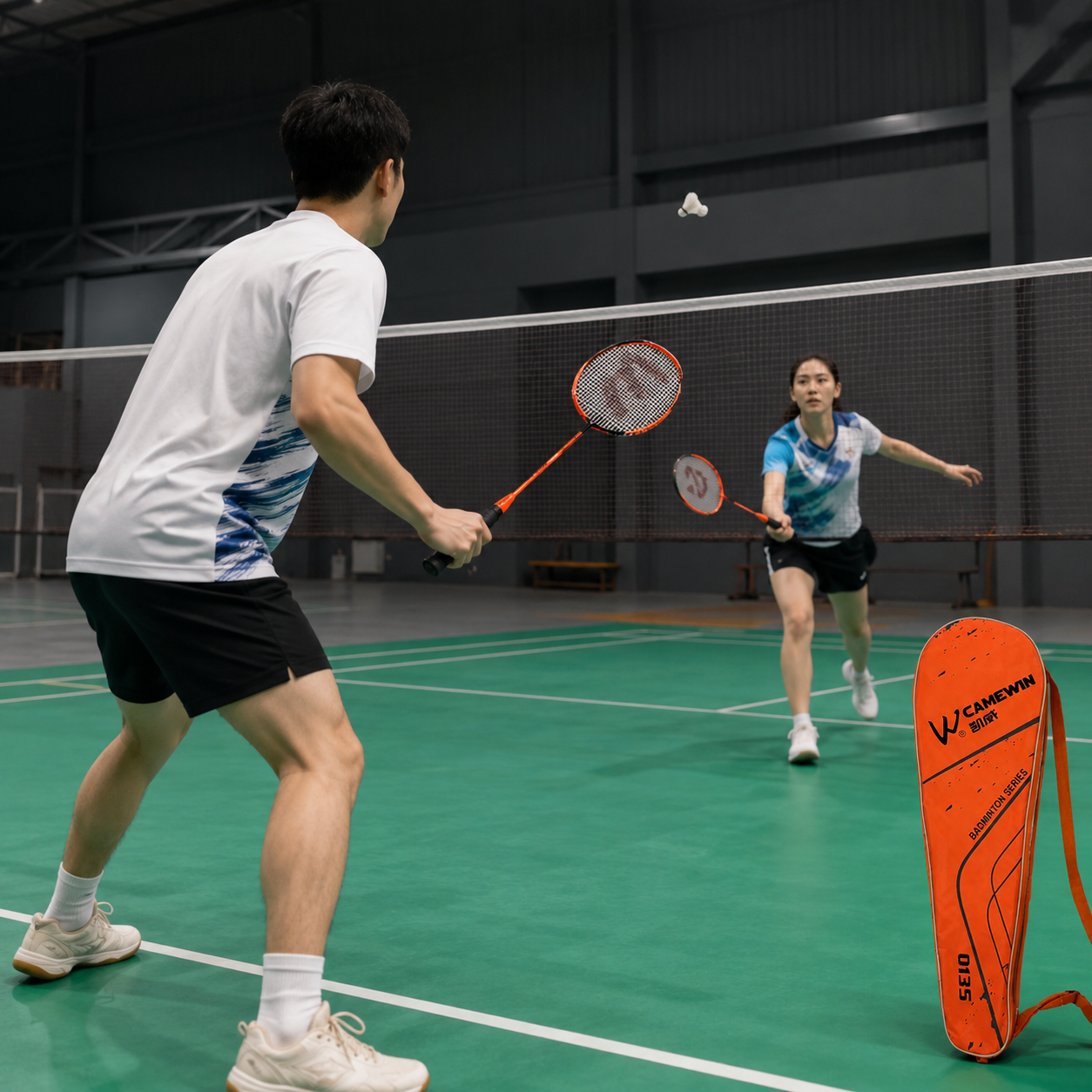 Orange Badminton Racket Set Camewin 0135
