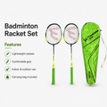 Green Badminton Racket Set Camewin 0136