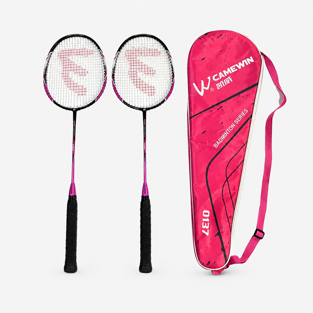 Pink Badminton Racket Set Camewin 0137