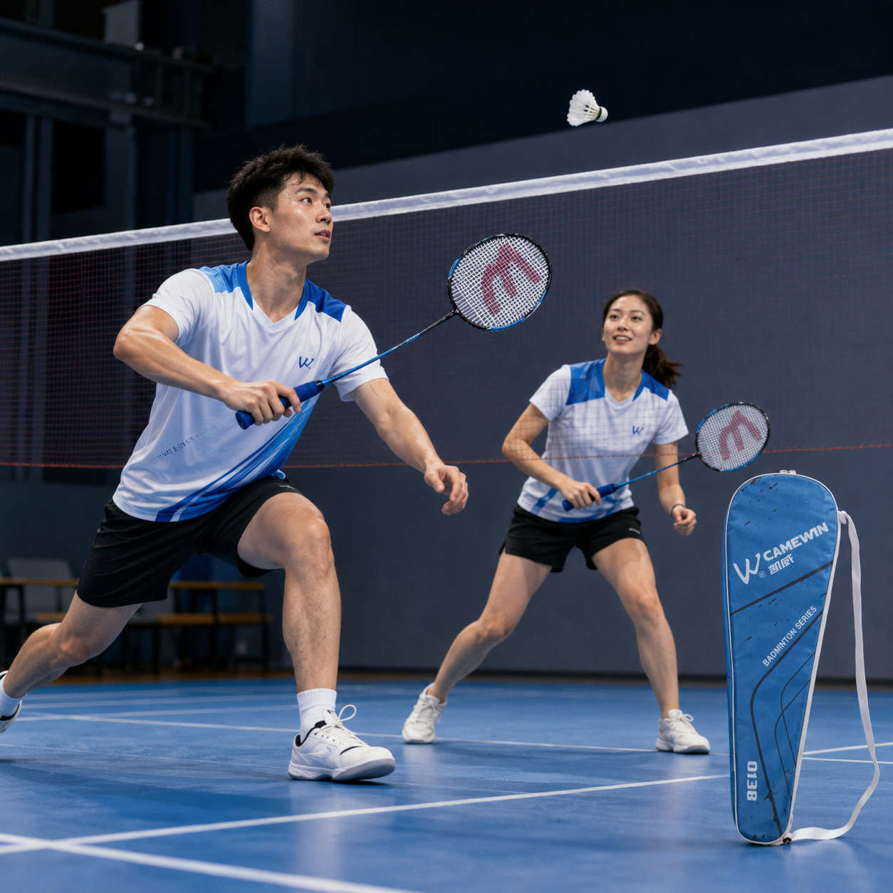 Blue Badminton Racket Set Camewin 0138
