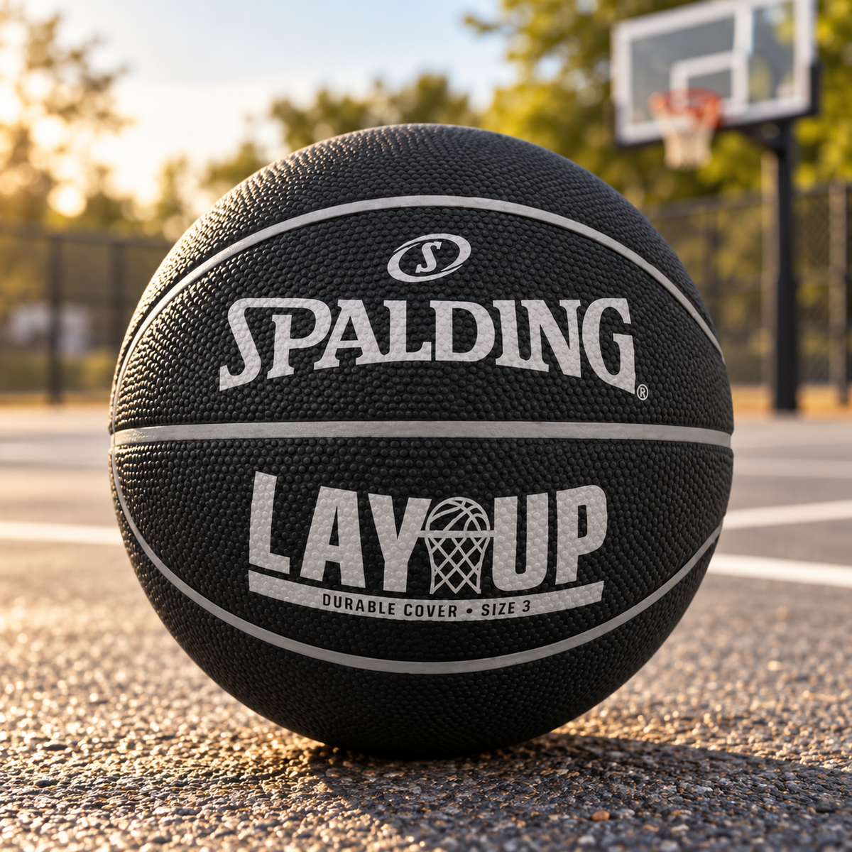 Spalding Lay Up Basketball – Black/Grey