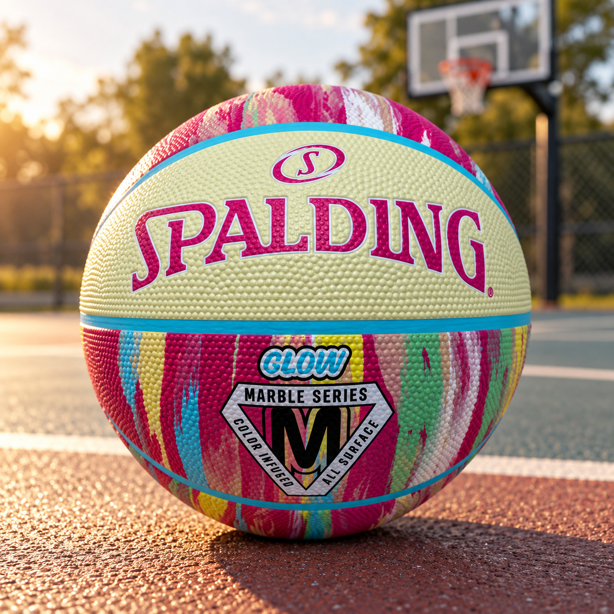 Spalding Glow Marble Basketball – Pink