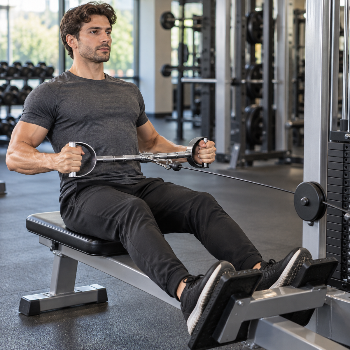 Revolving Cable Row Bar