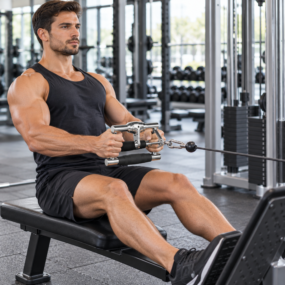 Revolving Double-Grip Cable Row Handle