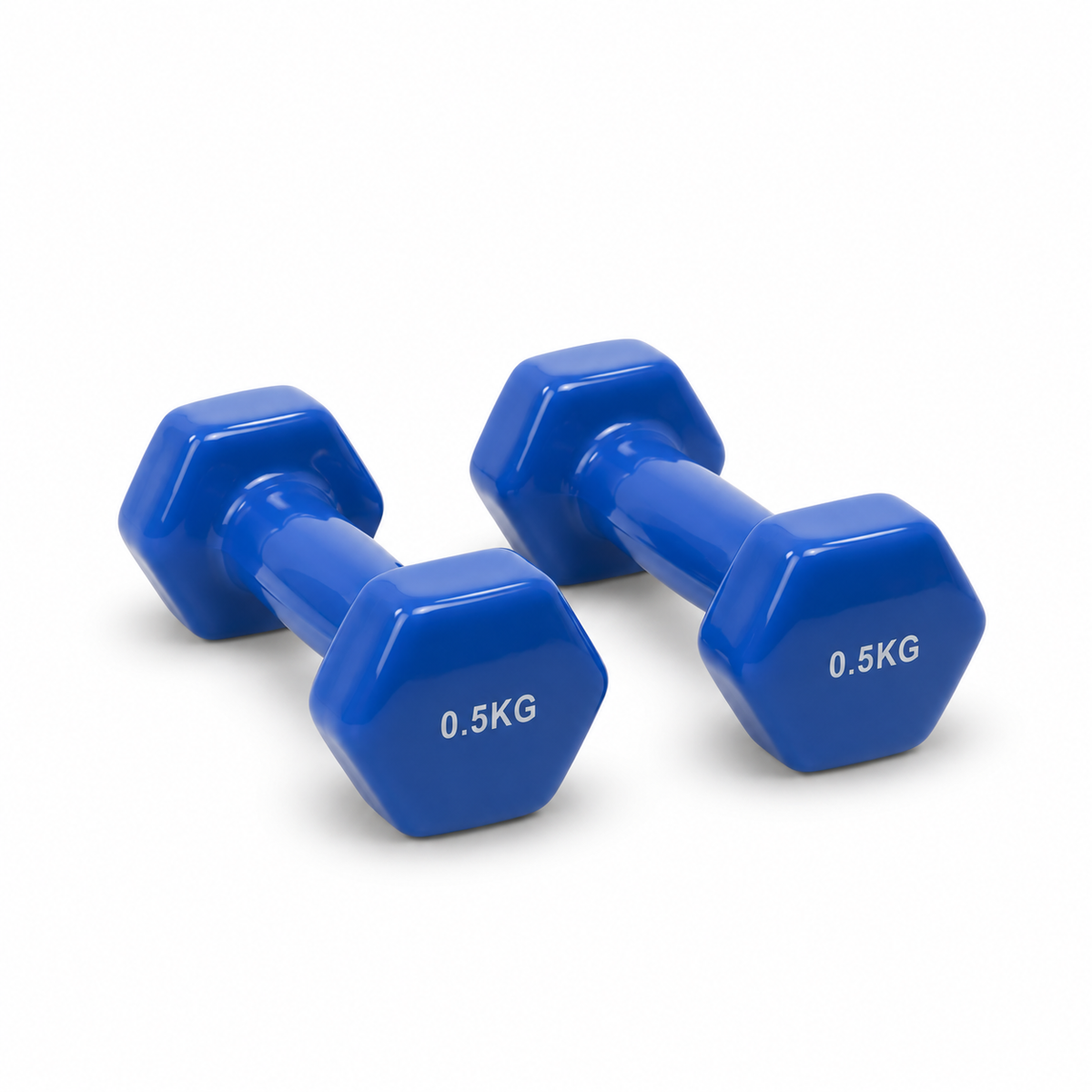 Vinyl Hex Dumbbell Pair - Blue - 0.5 Kg