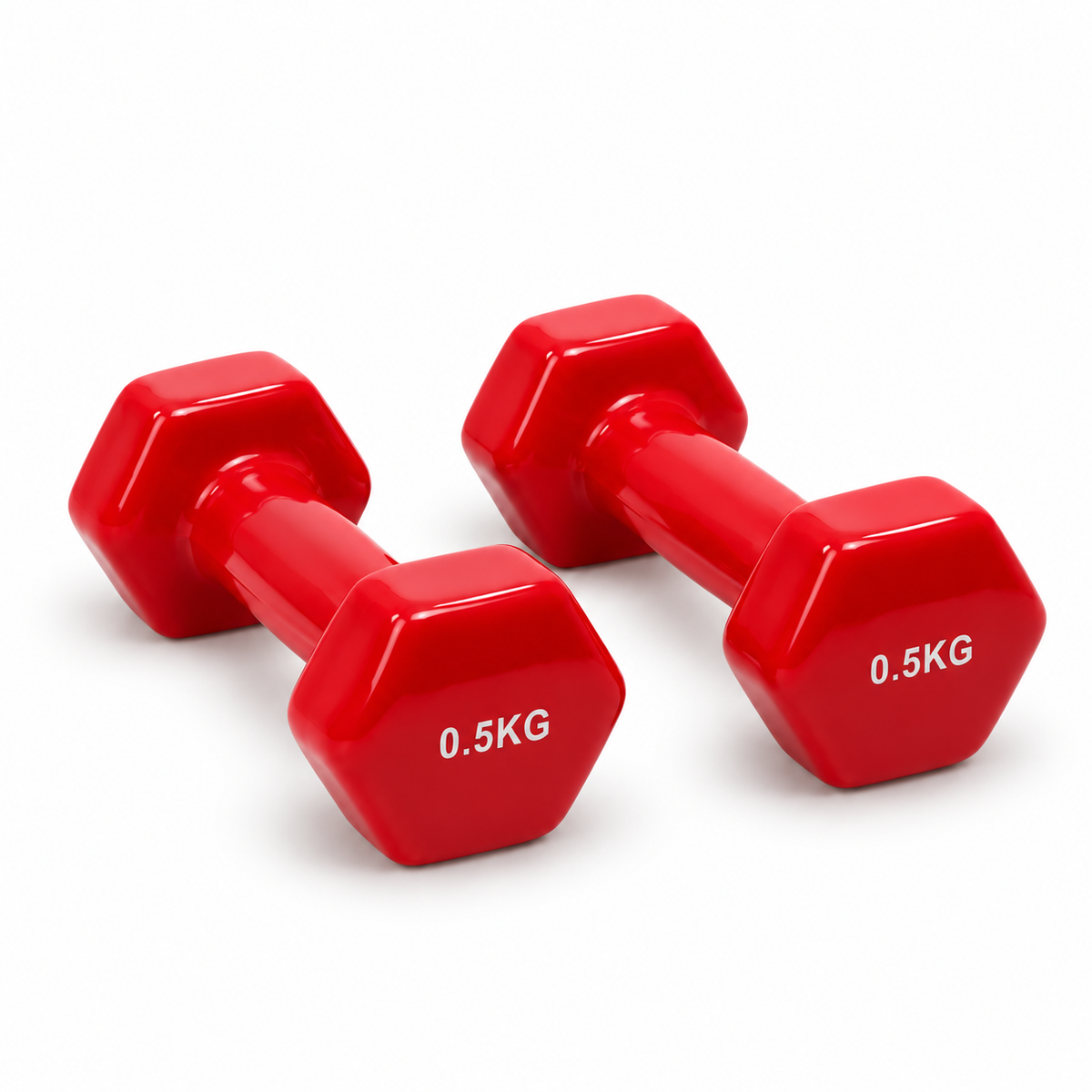 Vinyl Hex Dumbbell Pair - Red - 0.5 Kg
