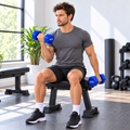 Vinyl Hex Dumbbell Pair - Blue - 5 Kg