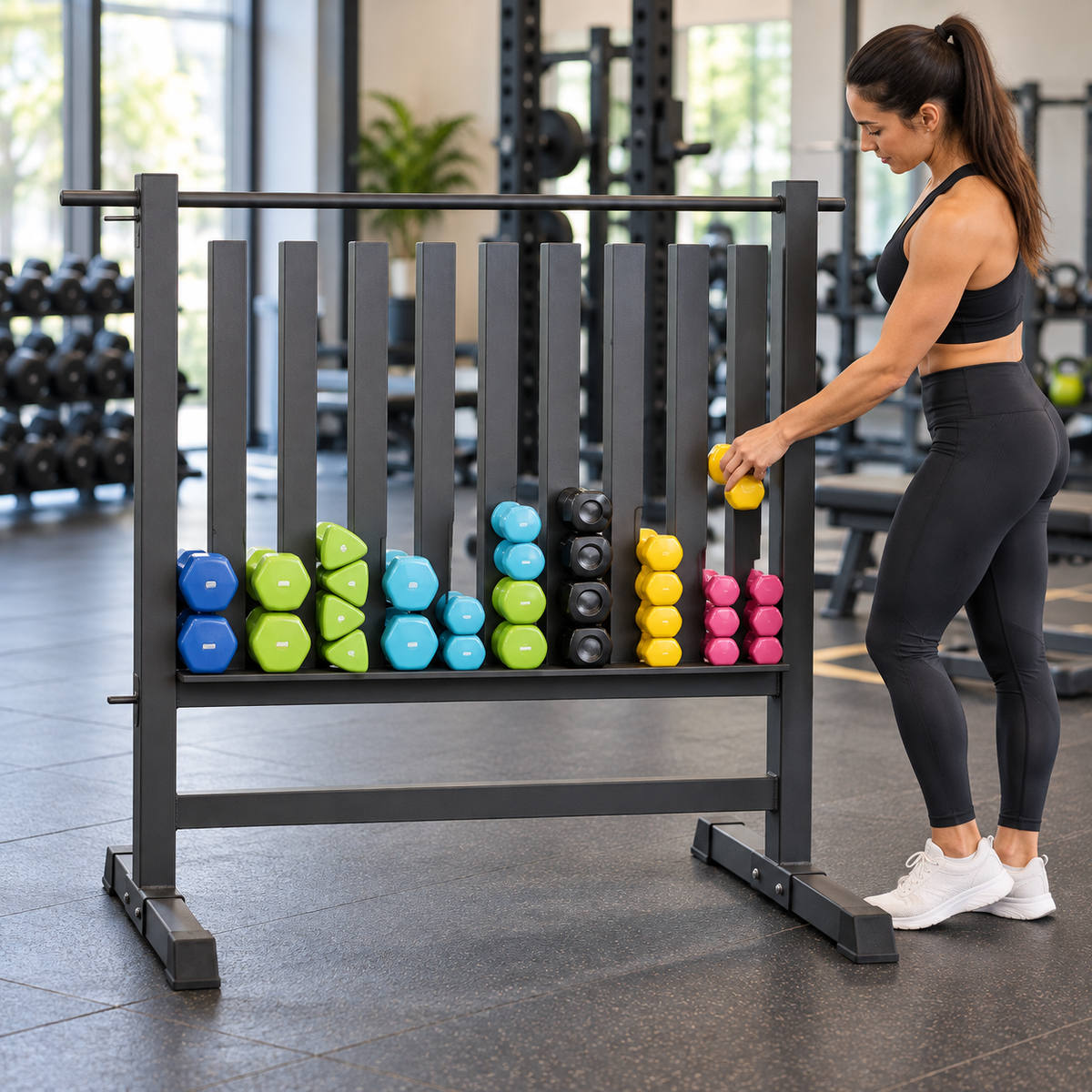 10-Column Dumbbell Storage Rack