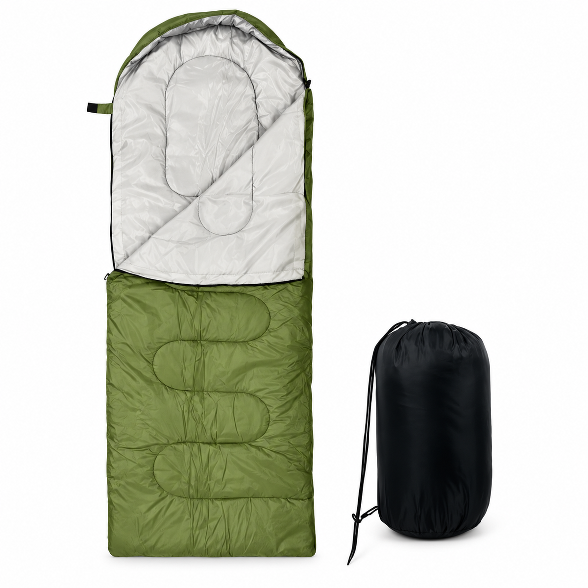 Waterproof Hooded Sleeping Bag - Green
