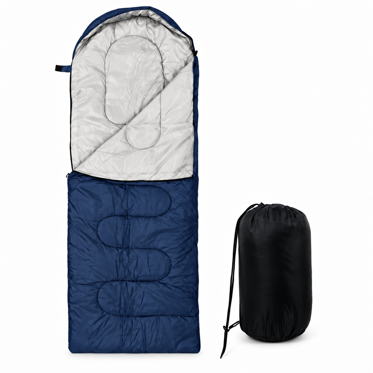Waterproof Hooded Sleeping Bag - Navy