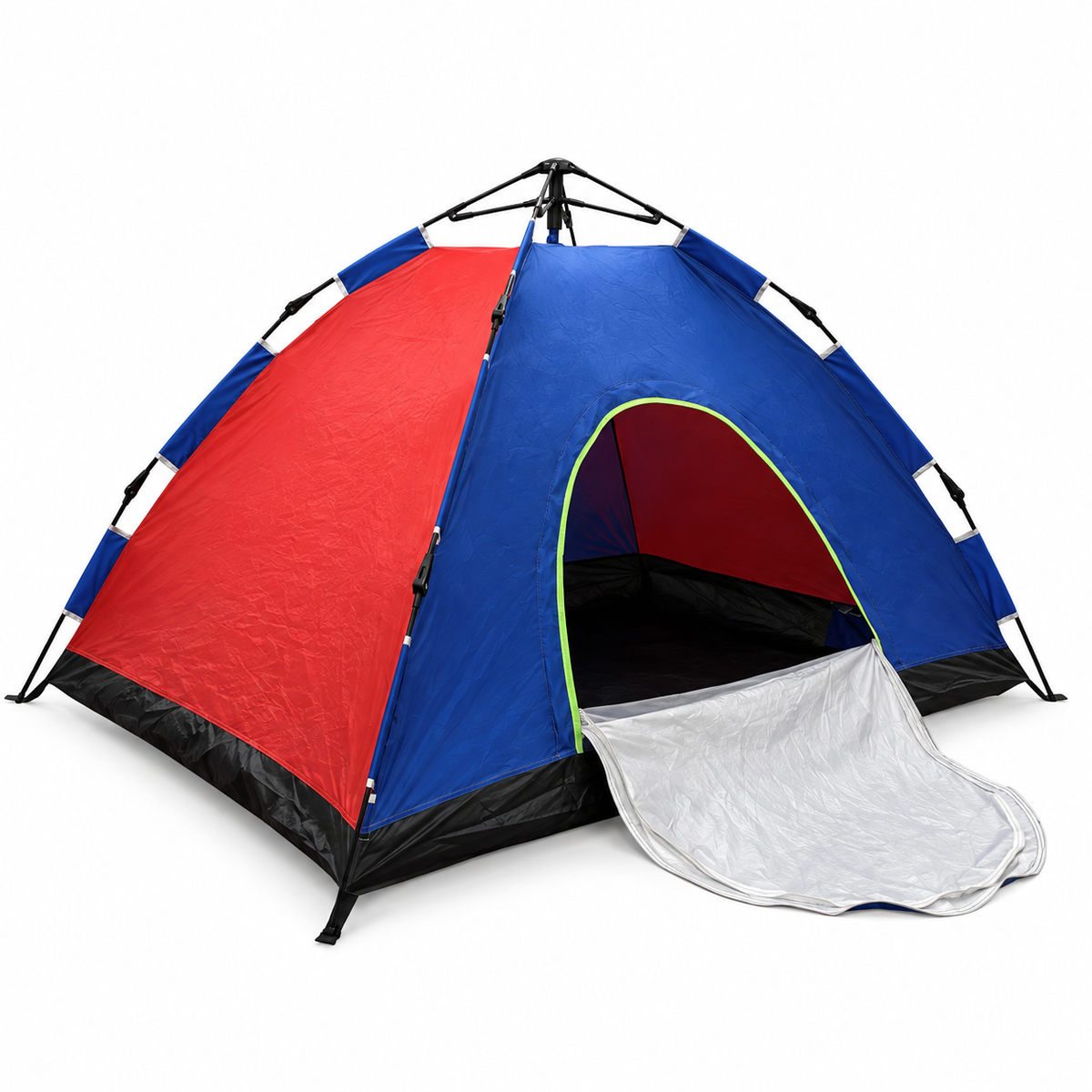 Automatic Pop-Up Camping Tent - 3 Pers - Blue/Red