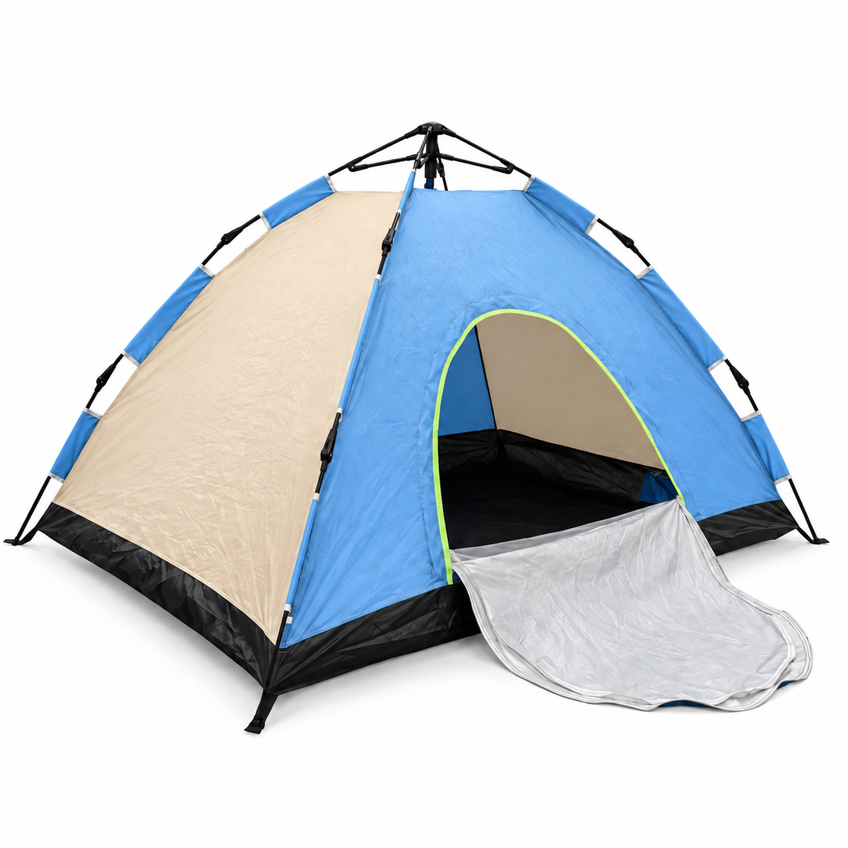 Automatic Pop-Up Camping Tent - 3 Pers - Blue/White