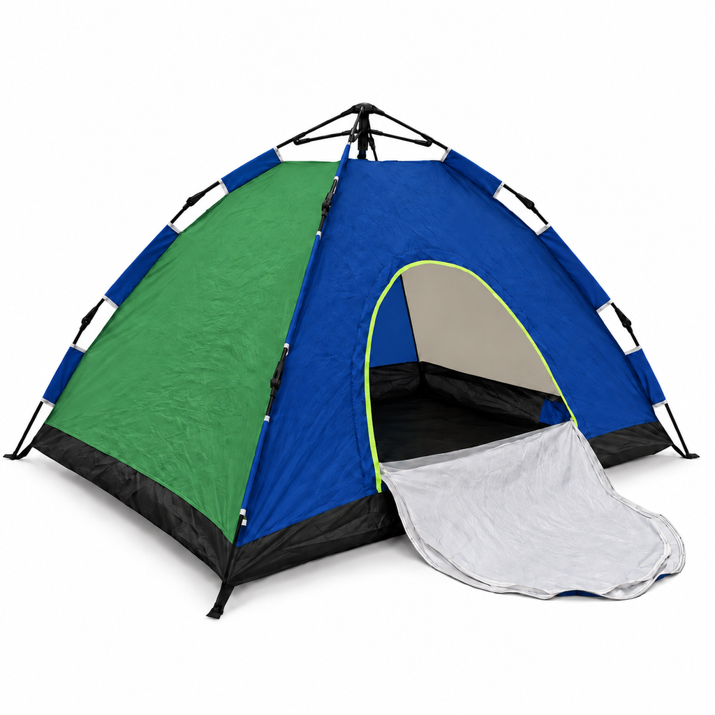 Automatic Pop-Up Camping Tent - 3 Pers - Green/Blue