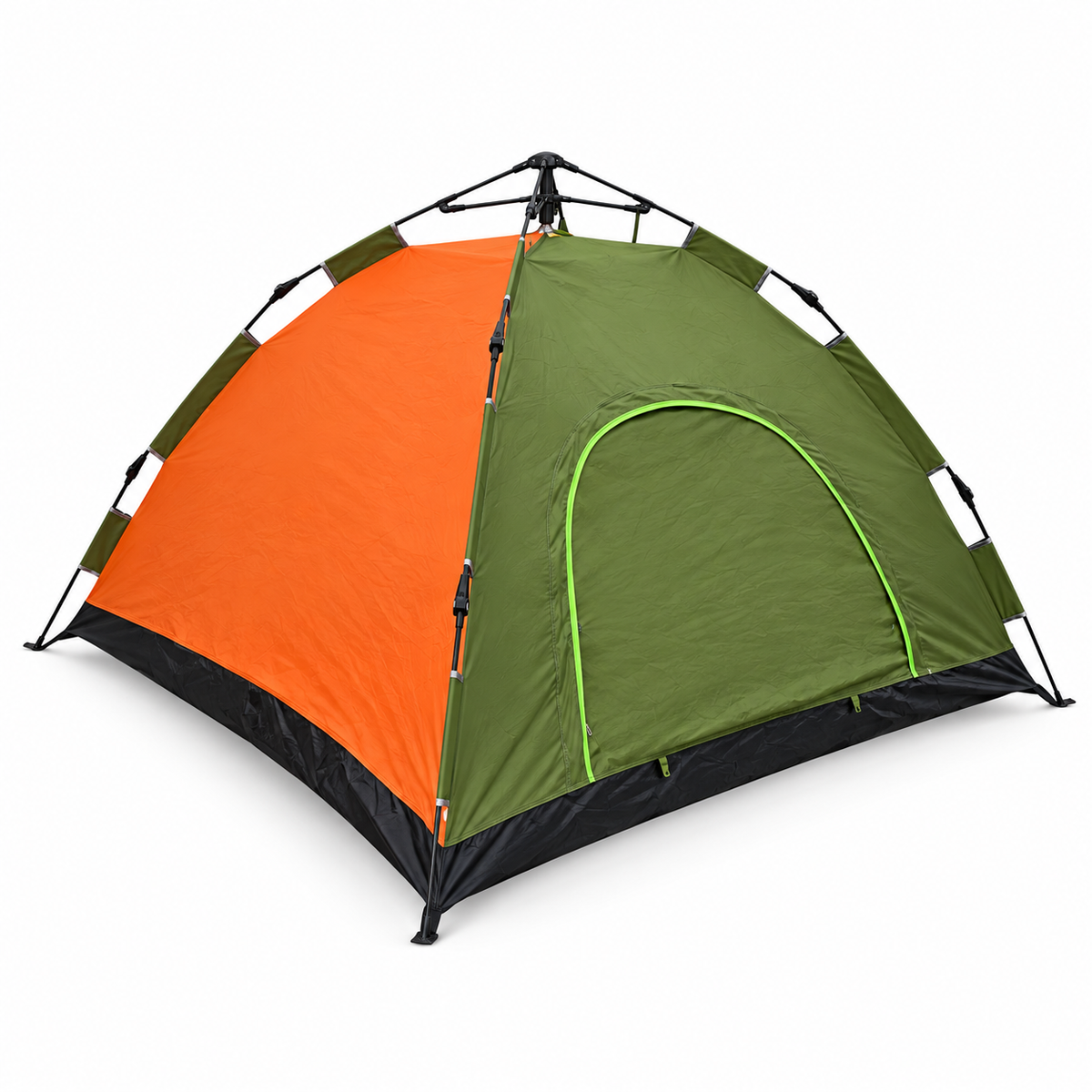 Automatic Pop-Up Camping Tent - 4 Pers - Orange/Green