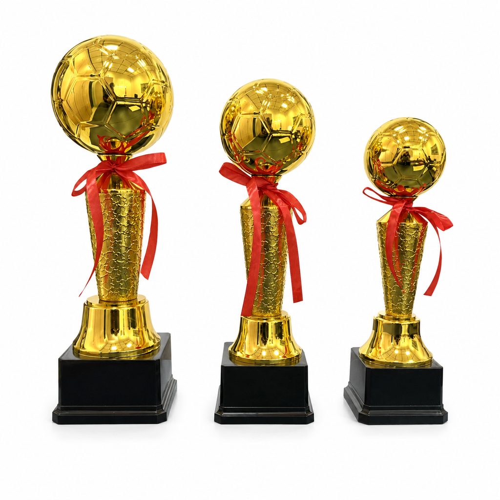 Gold Football Column Trophy