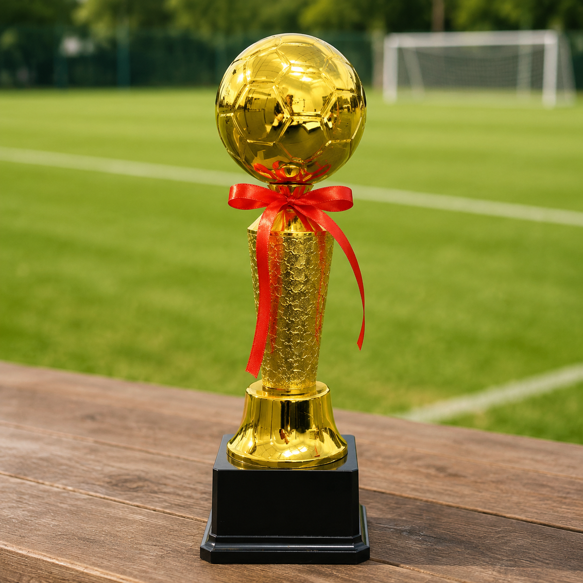 Gold Football Column Trophy