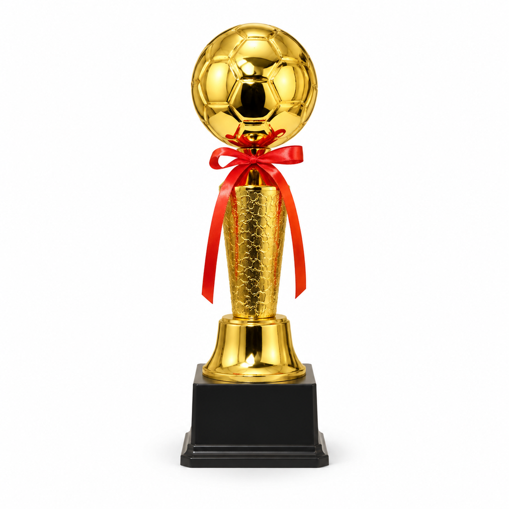 Gold Football Column Trophy