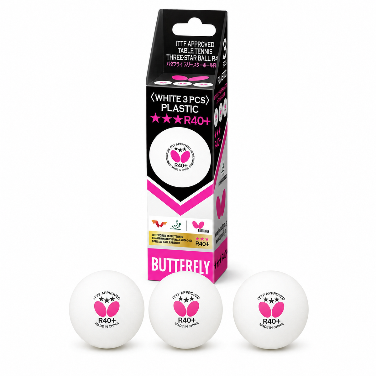 Butterfly R40+ 3-Star Table Tennis Balls
