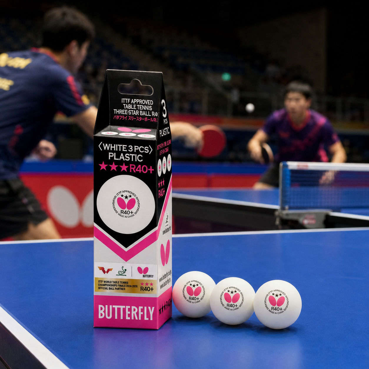 Butterfly R40+ 3-Star Table Tennis Balls