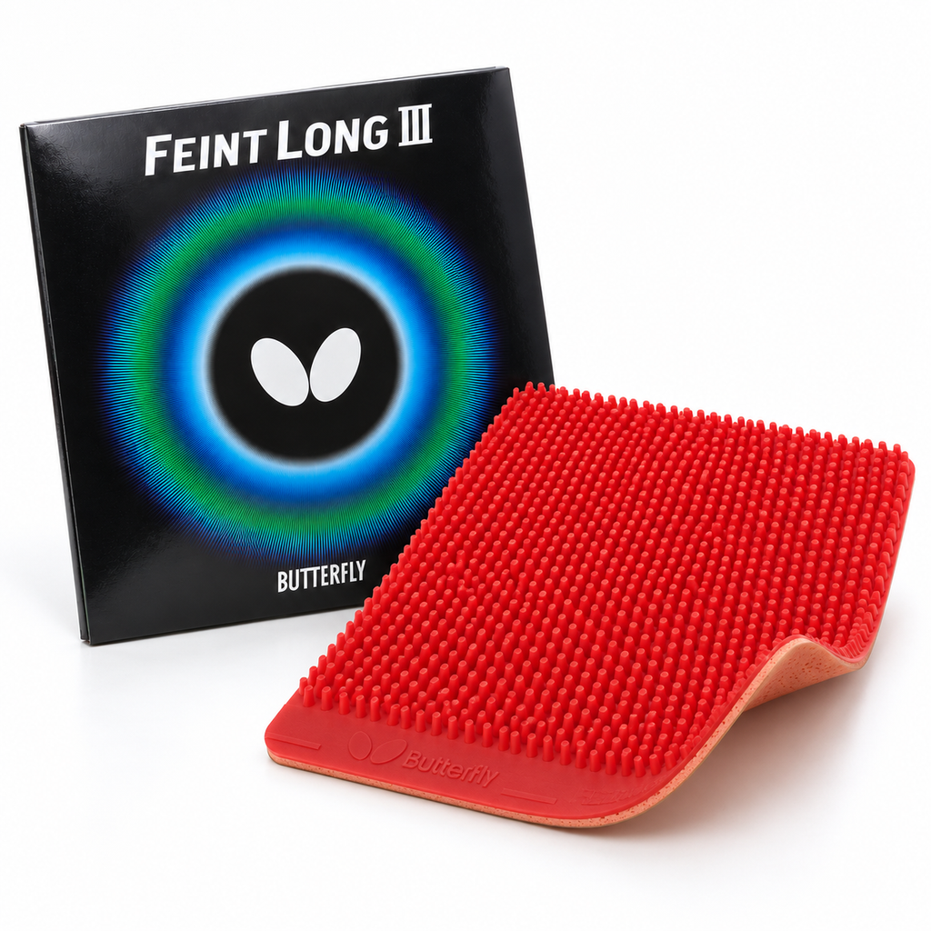 Butterfly Feint Long III Long Pips Rubber – Red
