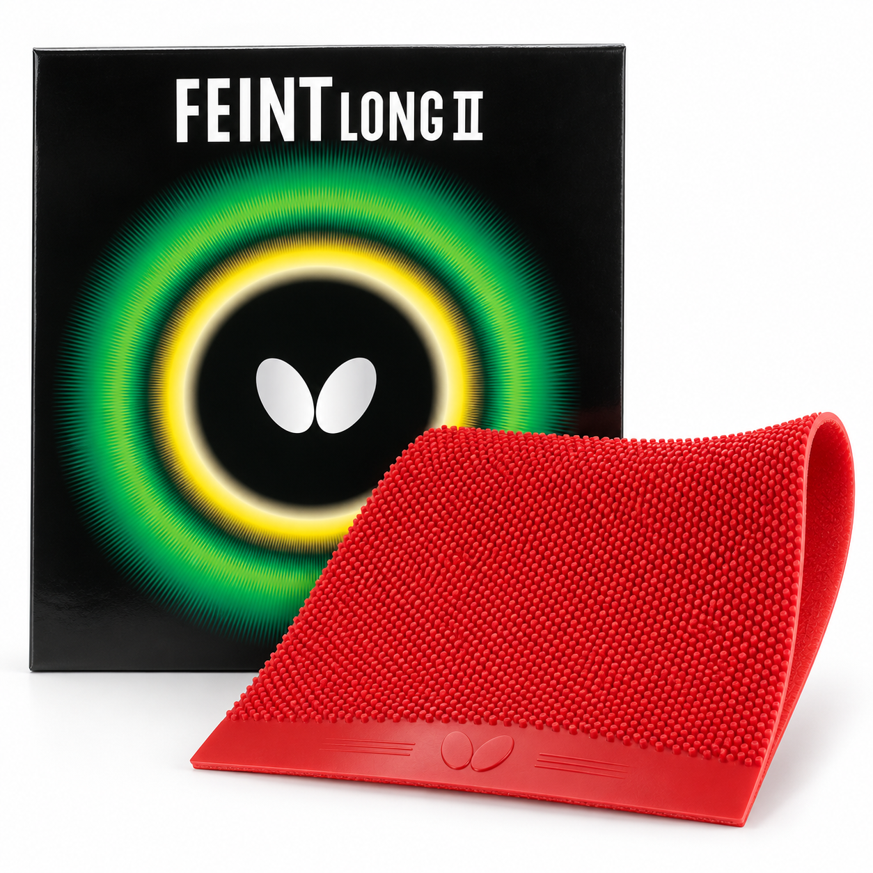 Butterfly Feint Long II Long-Pips Table Tennis Rubber – Red